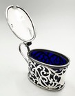 Pierced Mustard Pot Sterling Silver Edwardian Birmingham 1904 Martin Hall   Co