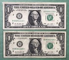  1 2013 B Duplicate Star Note Error One Dollar Bill  Washington Dc Print Lot X4