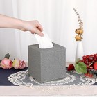 Square Linen Tissue Box Cover - Stylish Cube Tissue Box Holder With Magnetic