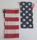 Americana Farmhouse Patriotic Red cream blue Star X2 Dish Towels 17 x28  Nwot