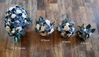 Navy   Dusty Rose Bridal Bouquet Sola Wood Bridesmaid Blue Pink Wedding Flowers