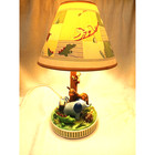 2004 Vintage Nursery Lamp Baby Jungle Animals Child Room W Shade Decor Works