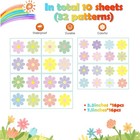 Rapid Decor 32 Pcs Danish Pastel Waterproof Removable Flower Wall Decals