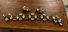 Vintage Signed Regency Multi Colored Red Orange Rhinestone Bracelet   Earrings