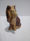 Vintage Collie Dog Figurine Embossed Brazil Ceramic Porcelain Pottery 6 1 4    T