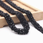 Sewing Beads Lace 1cm Wide Handmade Pearl Trim White Black Beaded Tape 10 Yards