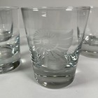Margaritaville Cocktail Whiskey Etched Heavy Weighted Bottom Glass Set Lot  4x 
