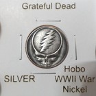 Hobo Grateful Dead Steal Your Face Made From A Real Wwii Silver Nickel Signed