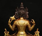 Superb Old Tibetan Gilt Gold Copper Four Arm Kwan-yin Statue B