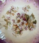 Antique Prussian S t Rs Germany Porcelain Bowl 11  Fuchsia With Roses