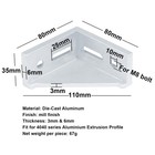 10 Pack 4040 Aluminum Corner Bracket  90 Degree Gusseted Fitting