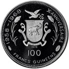 Guinea 100 Francs 1970 Silver Proof  martin Luther King 