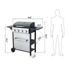 4-burner Propane Gas Bbq Grill  Stainless Steel Outdoor Backyard Patio 34200btu