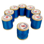 Star Mercerized Thread Lot Of 8 Wood Spools 100 Yds Blue  414 American Co   Box