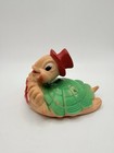 Vintage 1950   s Sun Rubber Turtle Squeak Toy Red Hat Bow Tie Rubber Figure