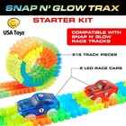 Usa Toyz Glow Tracks Starter Kit Race Tracks And 2 Led Toy Cars - 216pk Glow
