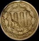1865 U s  3-cent Three Cent Nickel 3c Coin  fine  Civil War Year  161 Years Old 