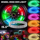 15 5  Rgb   Chasing Flow Double Row Led Wheel Ring Rim Lights For Truck Car Set