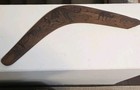 Rare 20th C Wood Carved Australian Aboriginal Boomerang W  Kangaroo Art 15  2 