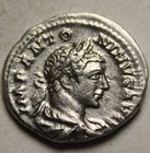 Genuine Ancient Roman Coin Silver Xf Denarius Elagabalus Fides Vexillum Standard