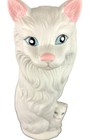 Vintage 9  White Ceramic Cat   Kitten Statue figurine Matte Finish