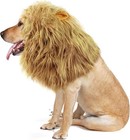 Lion Mane Wig For Dogs With Ears Funny Pet Costume Halloween Christmas Party