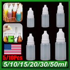 10x 5-100ml Plastic Squeezable Dropper Bottle Eye Liquid Clear Refillable Bottle
