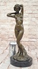 Signed Original Mavchi Nude Nymph Real Bronze Art Deco Museum Quality Statue