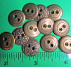  12  Vintage 5 8  Floral Decor Gold Metal 2-hole Novelty Craft Buttons Nos-1 1
