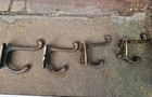 4 X Old Metal Vintage Coat  bag  Hat  Hooks  Cast Iron 