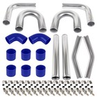 2 5  8pcs Universal Aluminum Tube Set 600mm Polished Aluminum Turbo 2 5 Inch