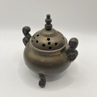 Vintage Chinese Incense Burners Lot Of 3 Brass   Ceramic