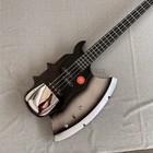 4 Strings Black Axe Solid Electric Bass Guitar Stainless Rounded Fret Edge