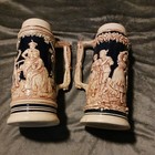 Pair Of Vintage German Ceramic Beer Stein Mugs Made In Germany 