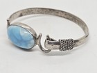 Vintage 1950 s Hand Crafted Mcm Sterling Silver 925 Turquoise Modernist Bracelet