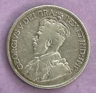 1917 Newfoundland 25 Cents Silver Coin 