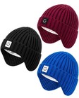 3 Pack Baby Beanie Hats With Earflaps  Fleece Lined Knit Winter Hats For Toddler