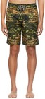 Burberry Breton Camo Print Men Swim Trunks shorts Fern Green Sz L Nwt  480