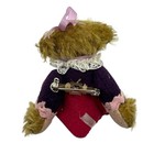 Deb Canham Artist Mohair Bear Pin Floral Heart Spring Valentines Mother Day Gift