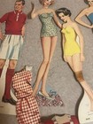 Vintage Lot 1 Of 9 Cardboard Paper Dolls With 30 Outfits-toy Paper Lot 