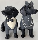 Dachshund Figurine Couple Sitting In Formal Attire 11    Long
