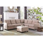 L-shaped Modular Sectional Sofa Modern Fabric Upholstered Couch Living Room