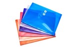 Fanwu Plastic Letter Size Envelopes With Button   Assorted Colors - 6 Pack