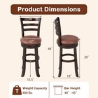 30    Bar Height Swivel Barstools Set Of 2 W back  Faux Leather Seat For Pub