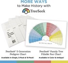Treeseek 15 Generation Pedigree Chart   5 Pack   Blank Genealogy Forms For