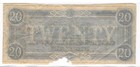 1864 Csa Confederate States America Currency  20 Dollar Note Civil War T-67 Red 