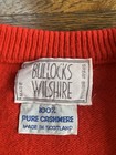 Vintage Bullocks Wilshire 100  Cashmere Made Scotland Cardigan Womens L Red 