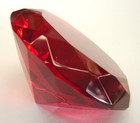80mm Feng Shui Red Diamond Shape Crystal Paperweight