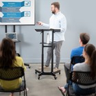 Black Mobile 24  Height Adjustable Rolling Podium  Lectern  Laptop Workstation