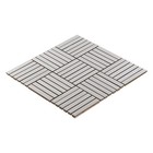 Brushed Nickel Stainless Steel Metallic Parquet Mosaic Tile Kitchen Backsplash